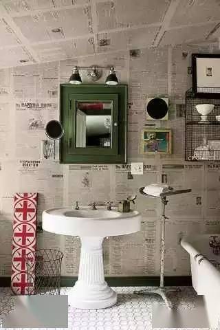 旧报纸贴墙上房间华丽转身高级灰210709