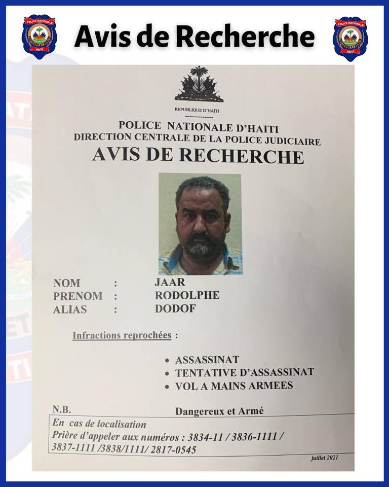 7月14日,观察者网注意到,海地警方于脸书平台发布3张新的通缉令,其中