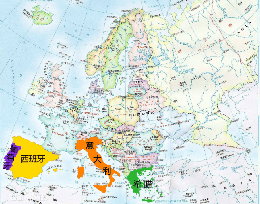 南欧地理位置图片
