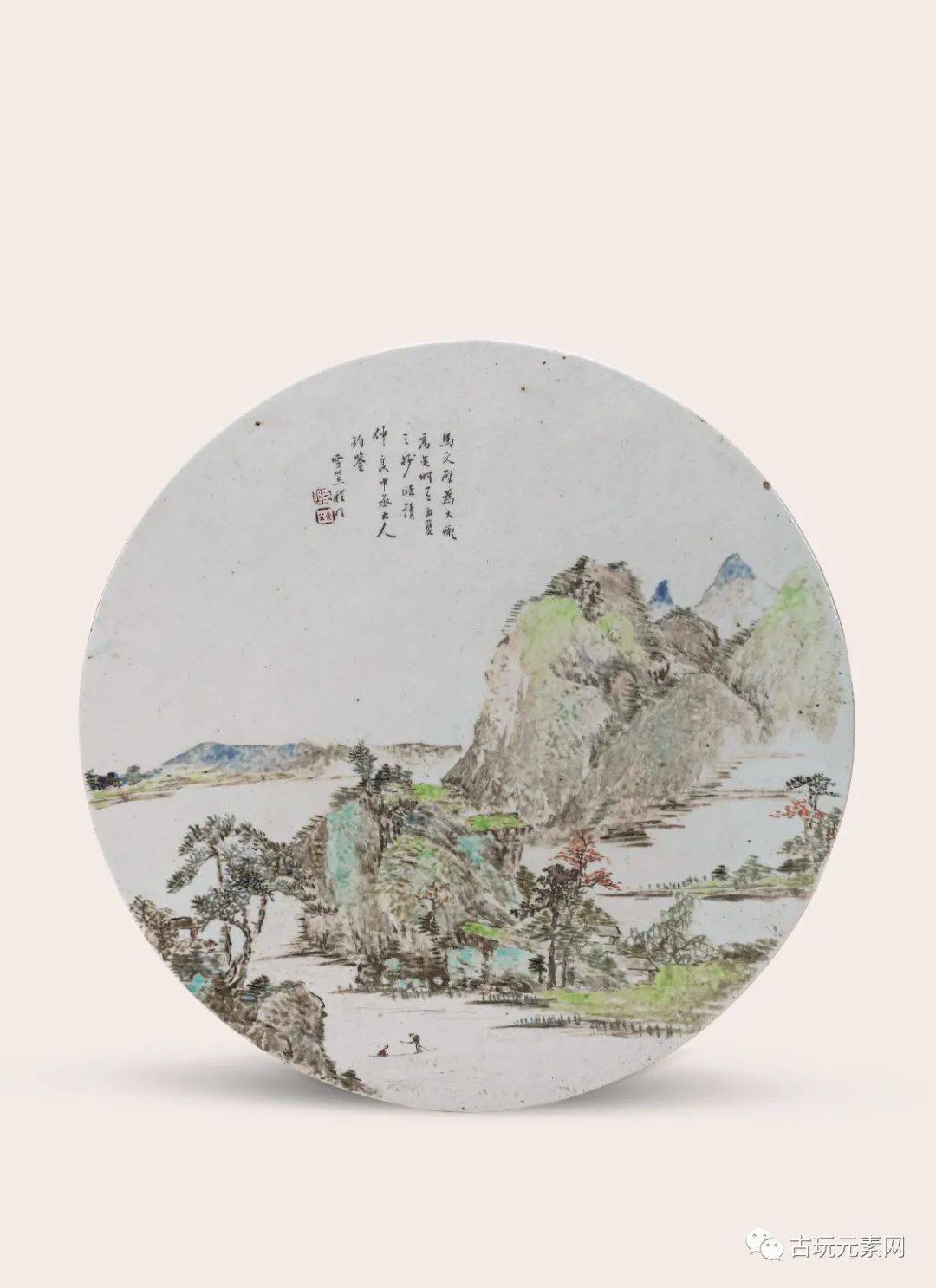 最新快报存世最大的程门浅绛山水方板以356万高价创纪录成交