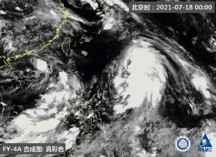 卫星云|台风烟花逐渐向闽浙沿海靠近 最强可达强台风级