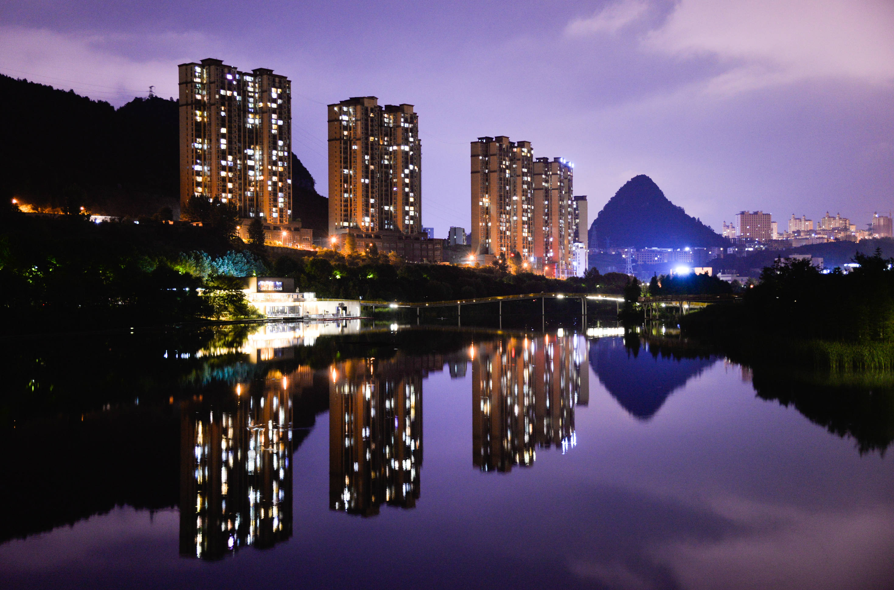 六盘水夜景图片真实图片