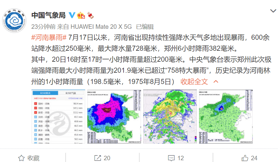 7月17日以来,河南省出现持续性强降水天气多地出现暴雨,600余站降水