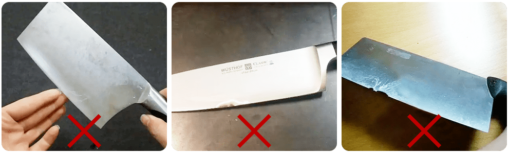 超市几十元一把的菜刀,又是切又是剁没多久就钝了,卷刃了,缺口了.