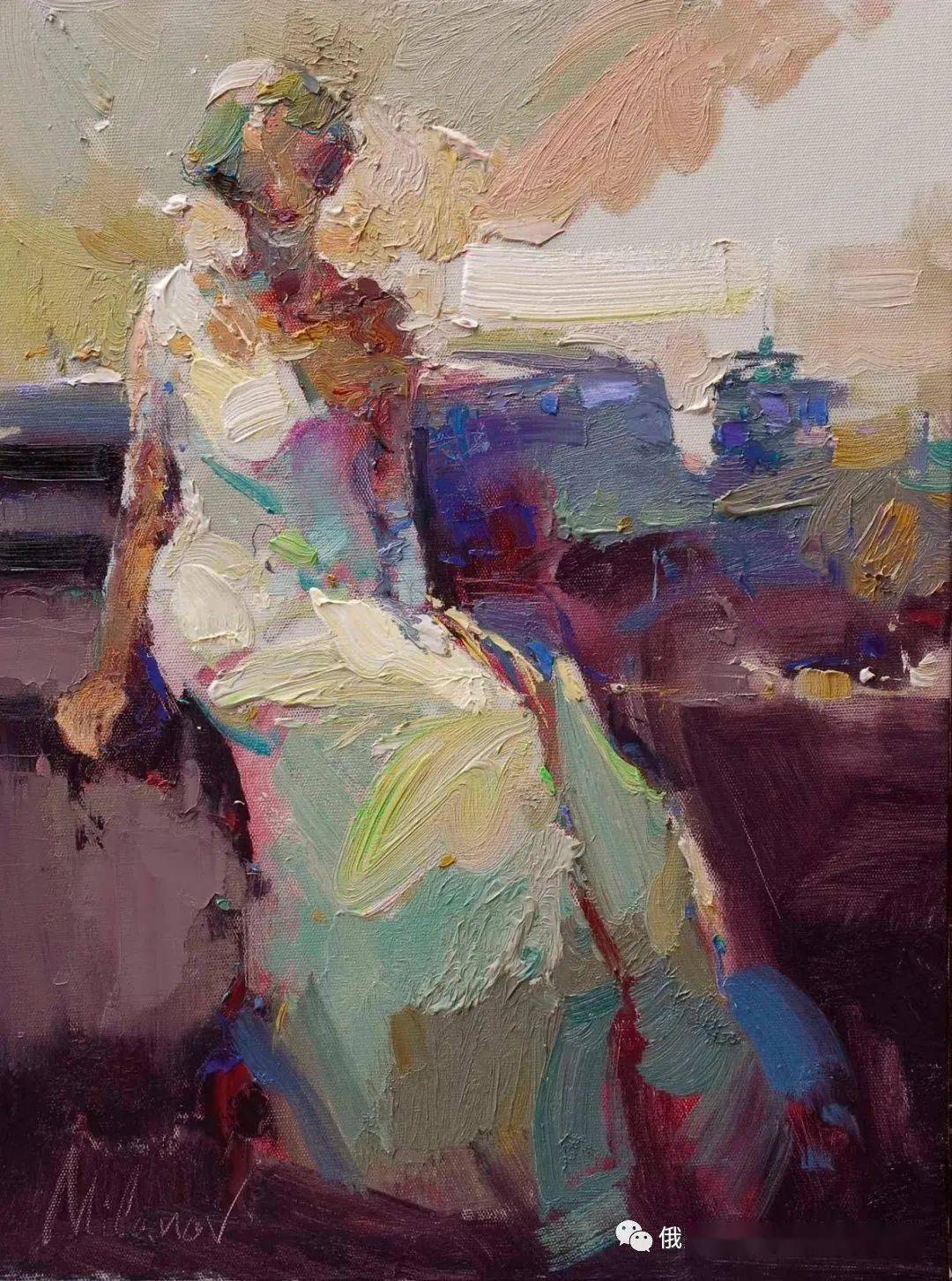 塞尔维亚画家斯托扬油画中女子或站或坐眼波流转拨撩人心