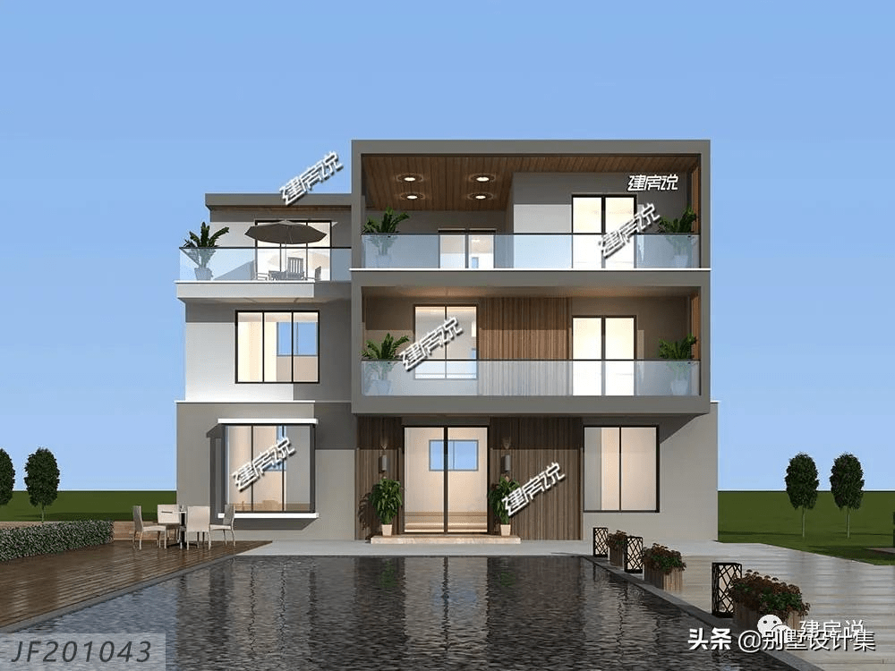 3户叠拼现代风别墅造型时尚集时尚潮流于一体怎能让人不爱