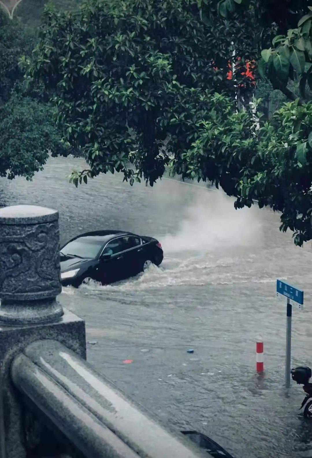橙色暴雨突袭茂名水浸街