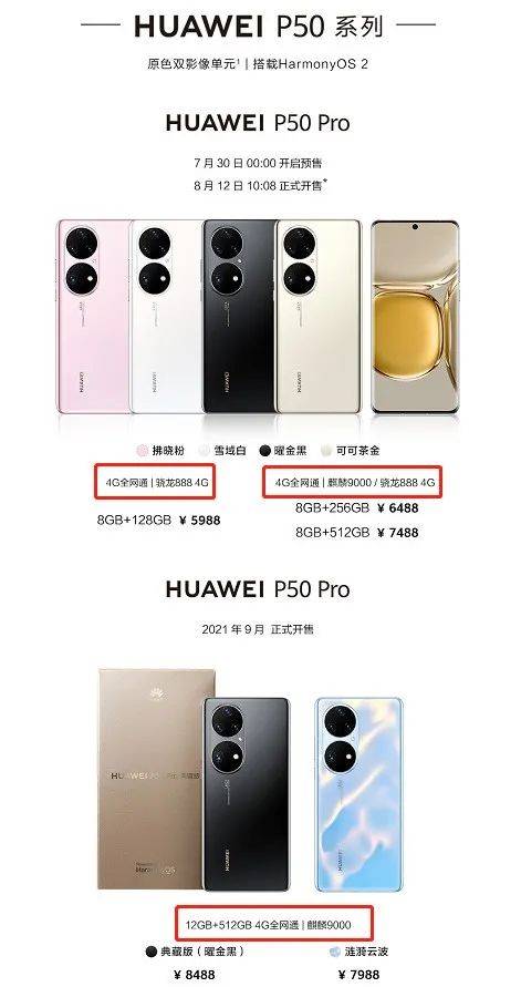 售价|华为P50来了！仅支持4G，售价4488起…鸿蒙系统升级用户破4000万，年底将达2亿？