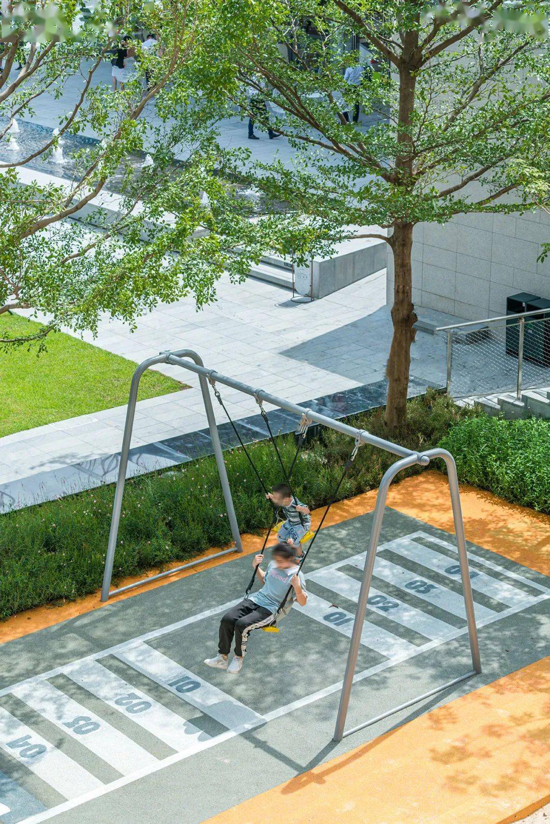 the playground encourages running climbing chasing jumping