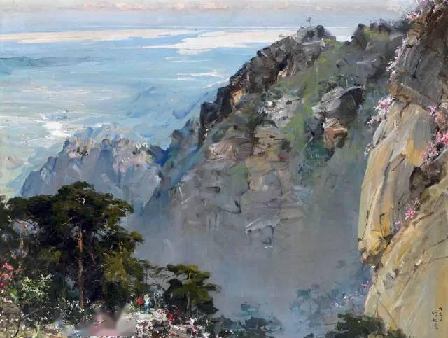 油画《井冈山会师》 作者:何孔德油画《秋收起义》油画《古田会议》