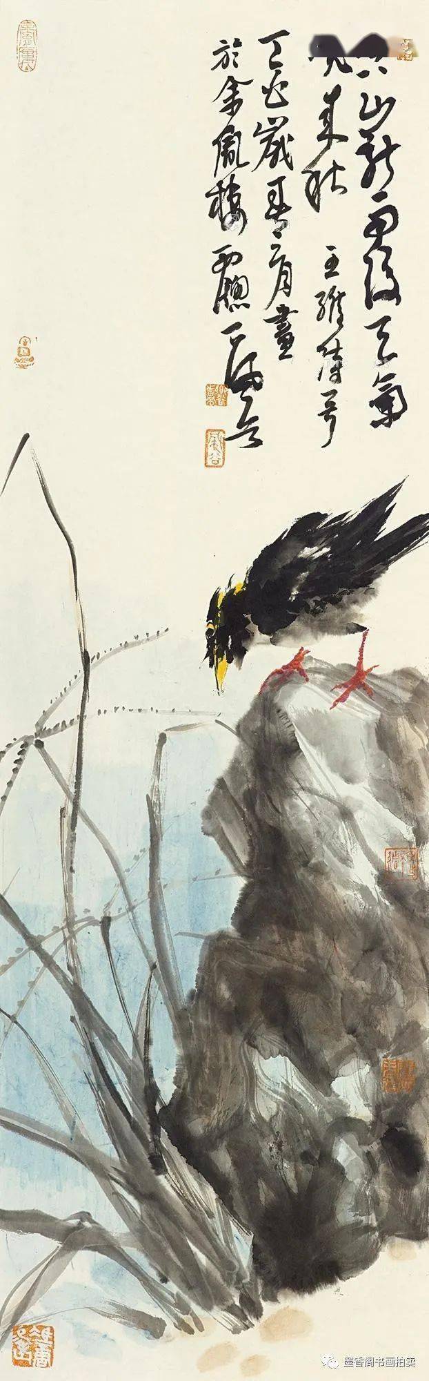 余风谷花鸟画字里画间充盈着一股乡间野趣