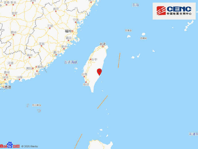 台湾花莲县发生5 1级地震震源深度10千米 台网