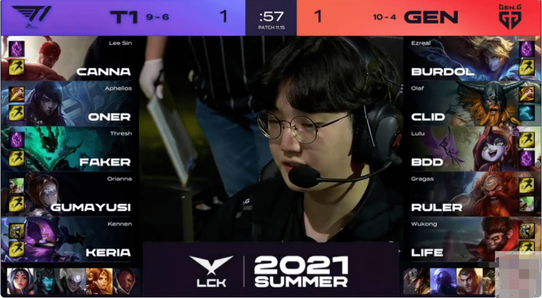 T1击败GenG中单Faker老招牌拿到第八次MVP_比赛