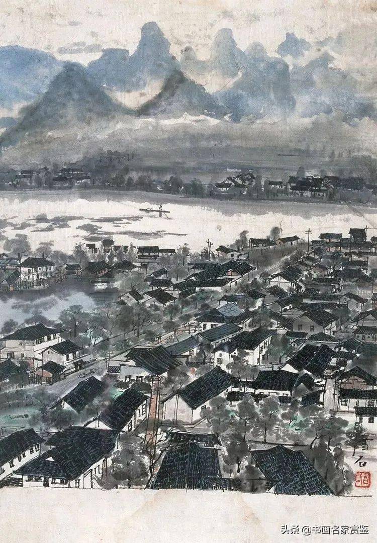 書道 桂林山水画册 泉