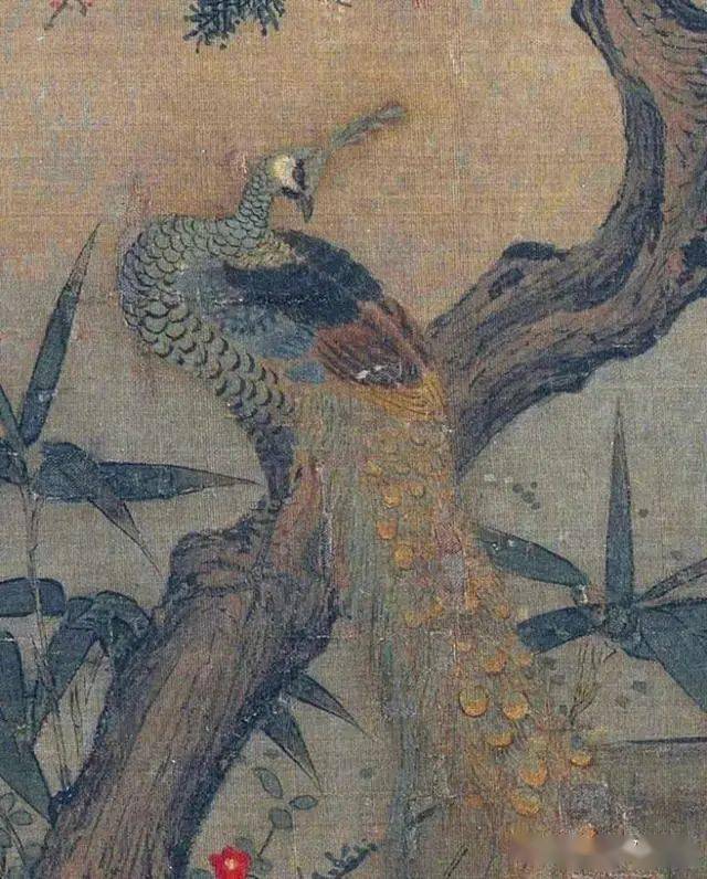 宋佚名红梅孔雀图鉴赏