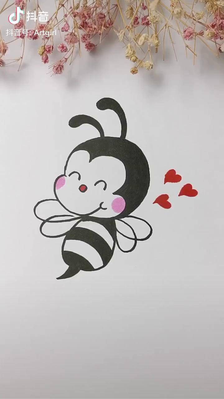 小蜜蜂彩色简笔画可爱图片