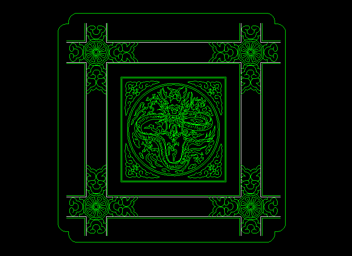 分享中式彩画图块cad设计图
