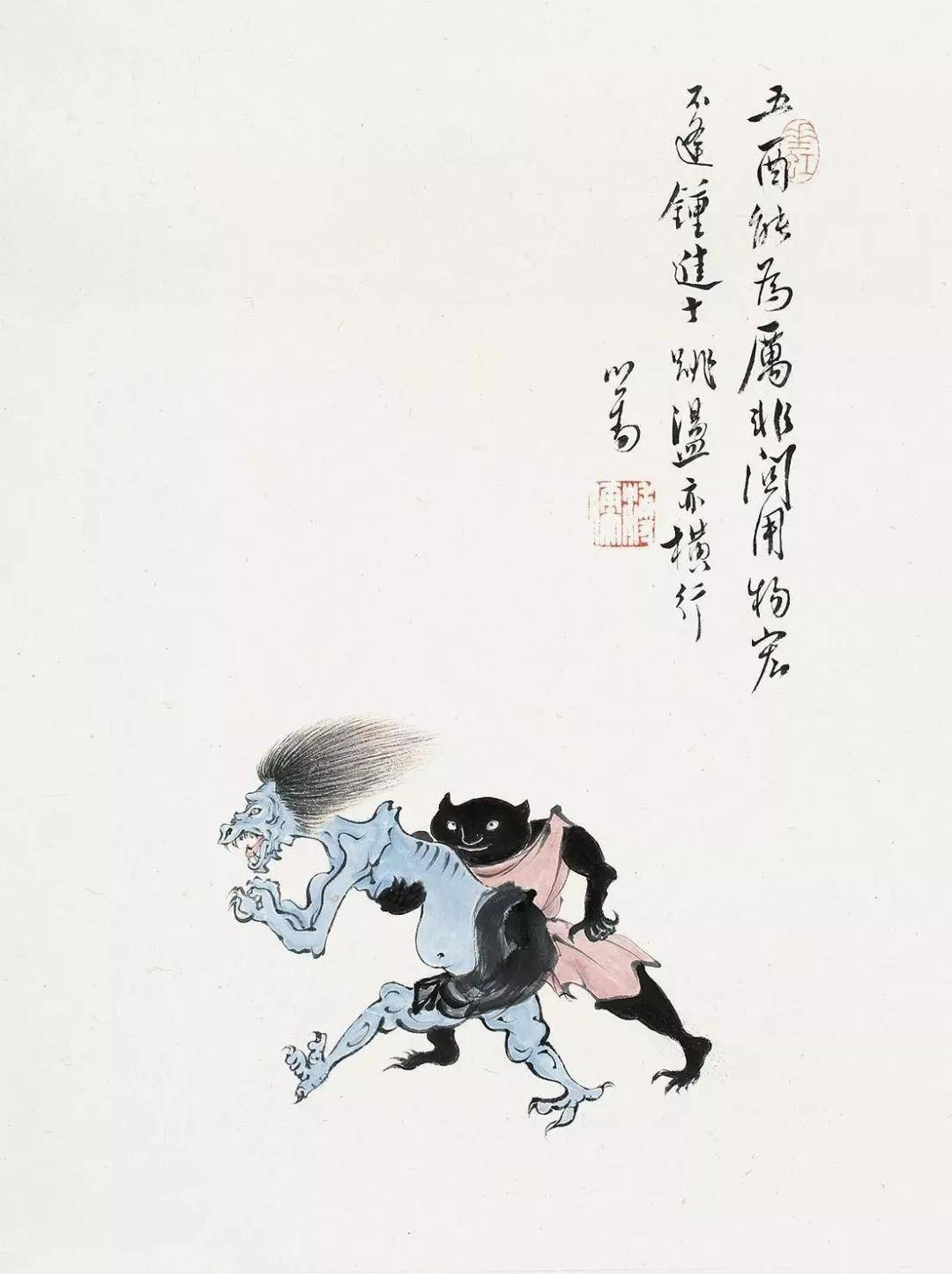 溥心畲笔下的小鬼太萌了