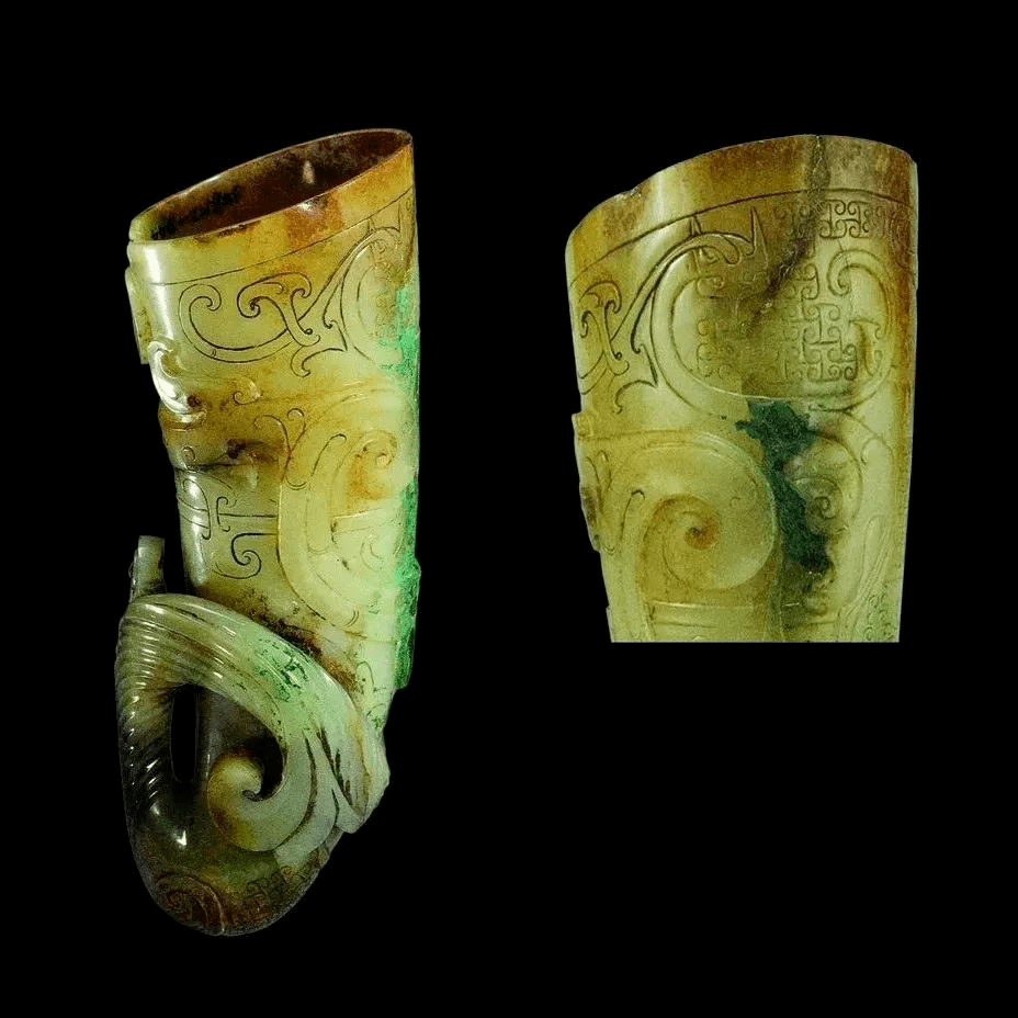 古玉挂绿黄金满地铜绿沁怎么形成