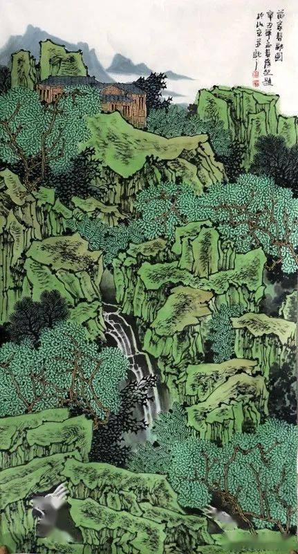 青绿苗乡通幽畅神再读满维起先生青绿山水画作有感