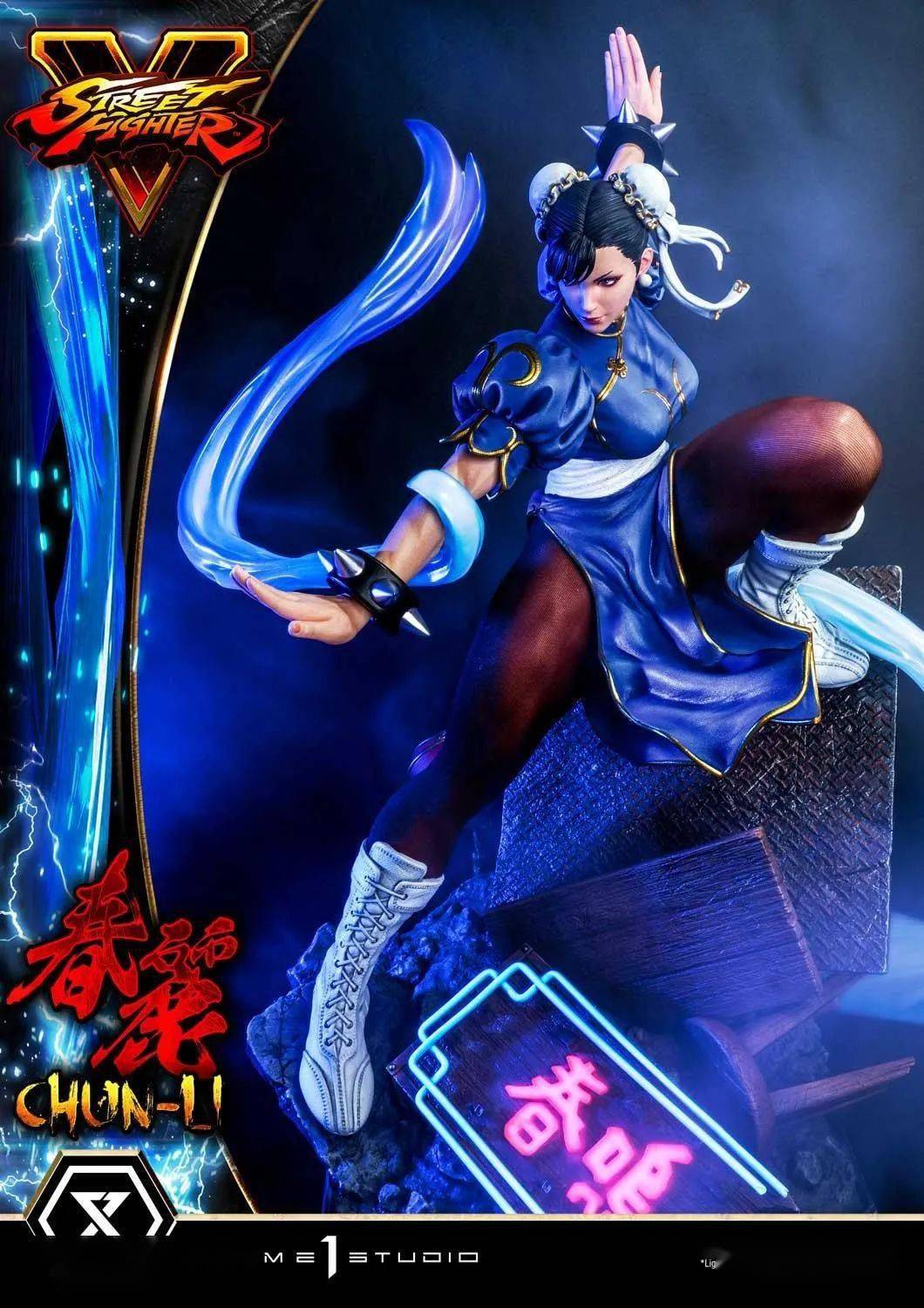 雕像华丽女警登场prime1studio新品14街霸5春丽bonus版全身像官图