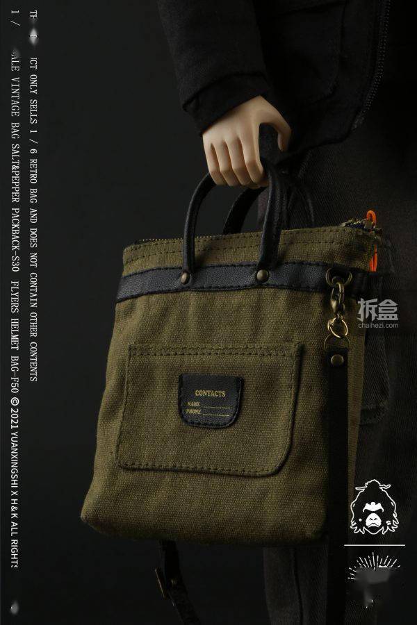 蜡布|猿行师 1/6 F50头盔包 S30复古双肩包 潮流兵人人偶配件