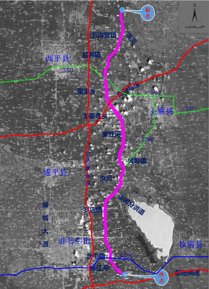 驻马店107东移线路图图片