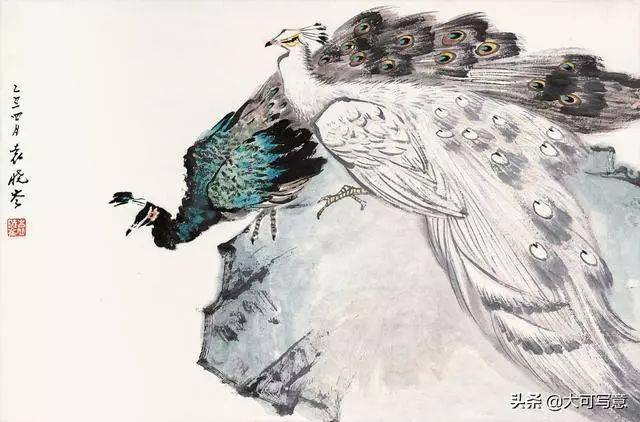 国画名家孔雀图品味审美