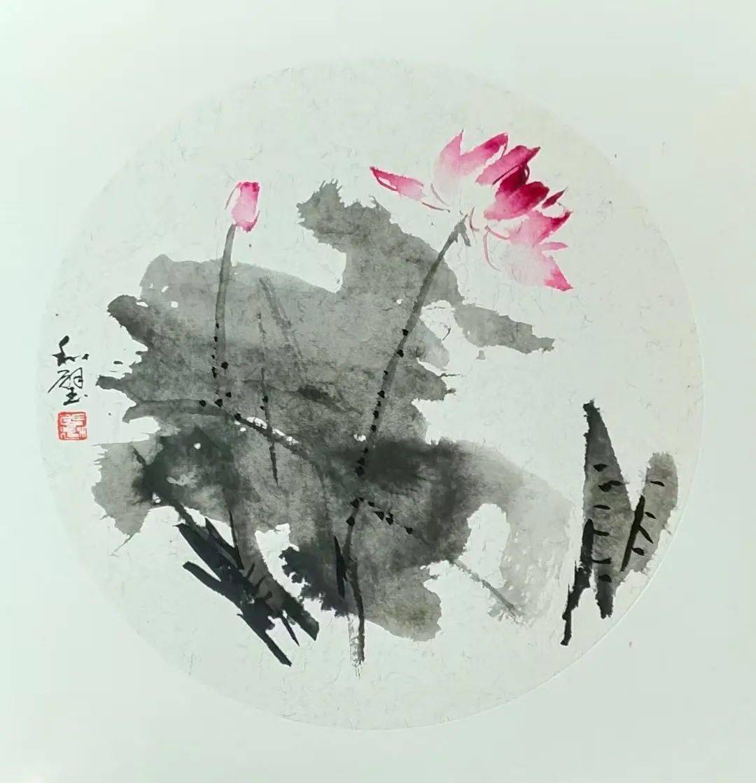 浓淡相宜散芳心刘和璧写意荷花系列作品