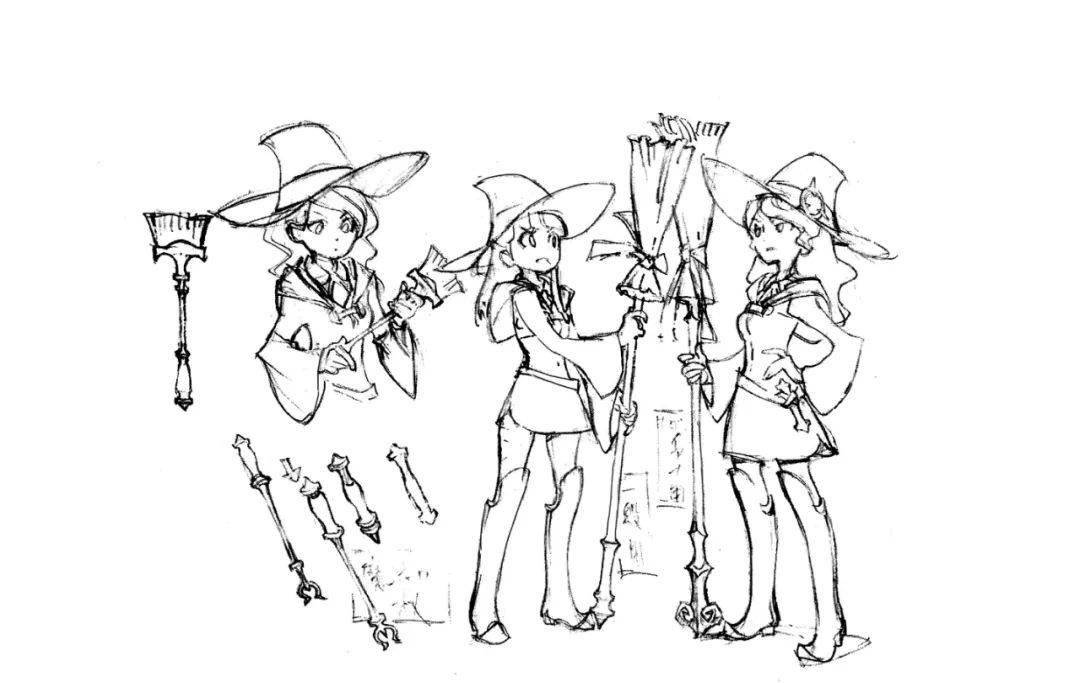 绘画技能分享线稿分享第61期小魔女学园