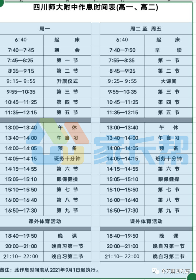 彙總成都市24所中學作息時間課程表家長覺得孩子每天睡眠時間多久合適