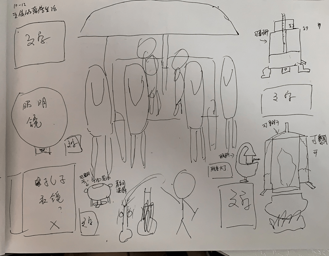 他设计出的草图是这样的