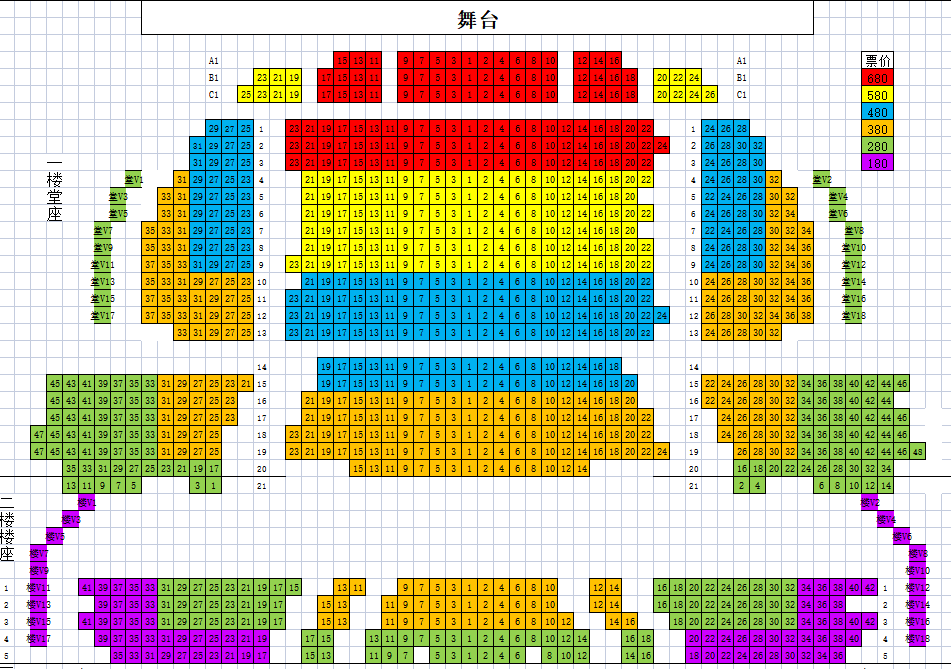 青岛大剧院座位平面图图片