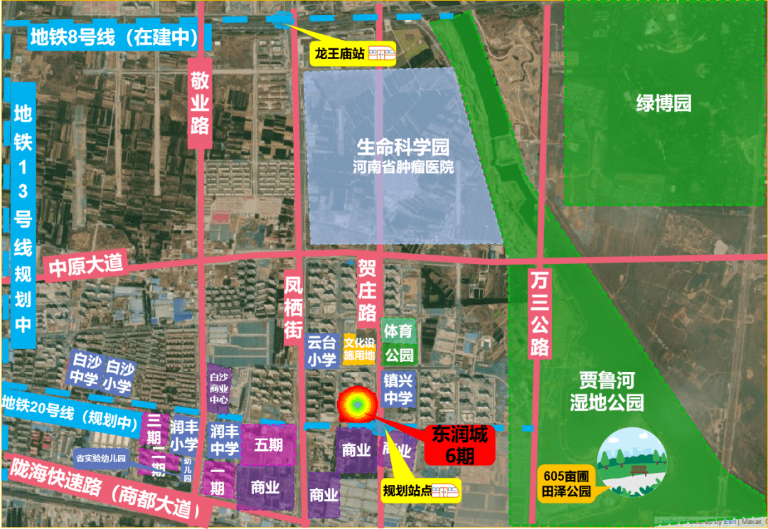 6期区位图规划中的地铁20号线经白沙路,在贺庄路上规划有站点,按照