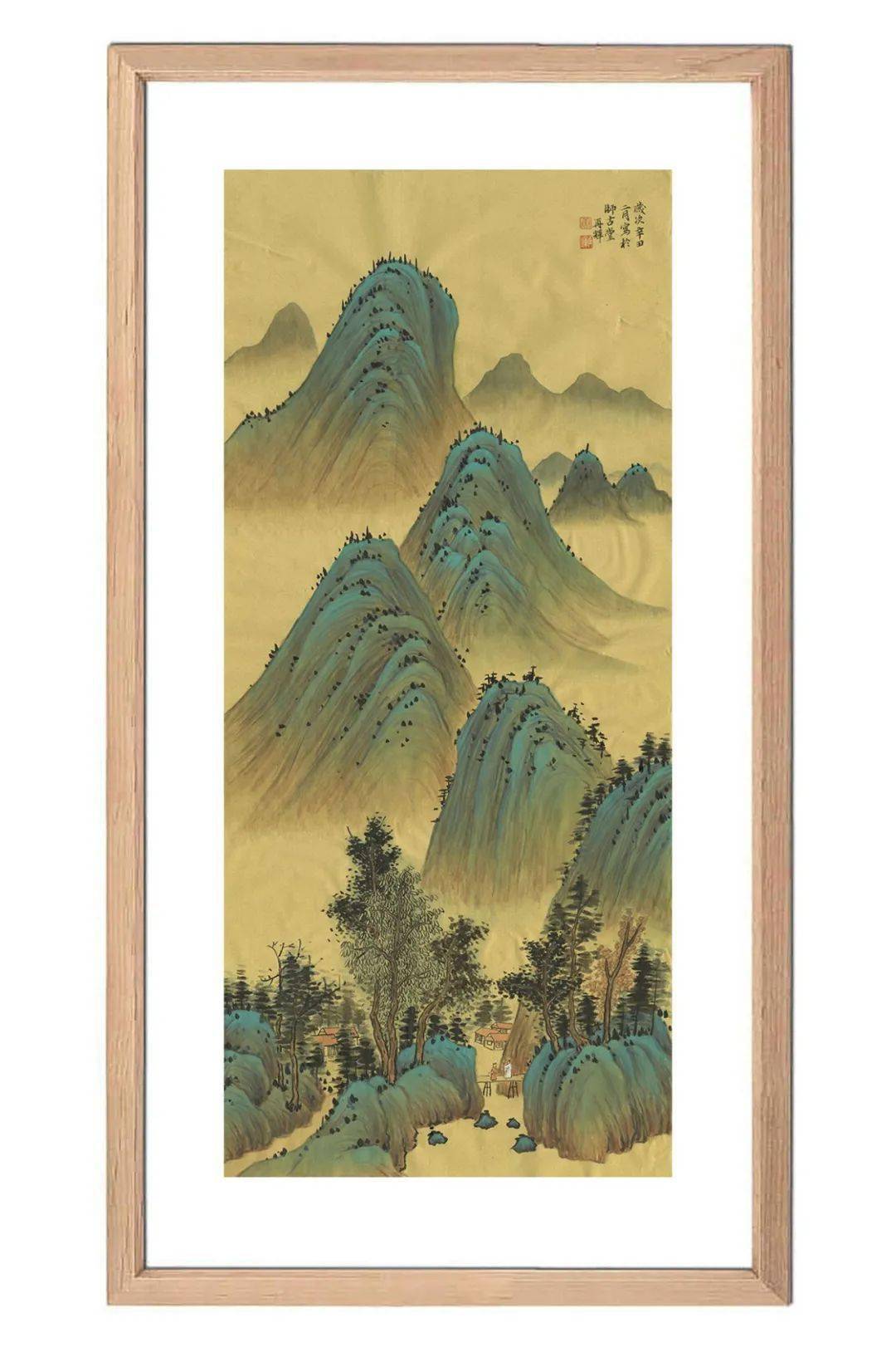 唐再辉 国画《青绿山水》尺寸:78x34cm王家任 行书《思逸神超》尺寸