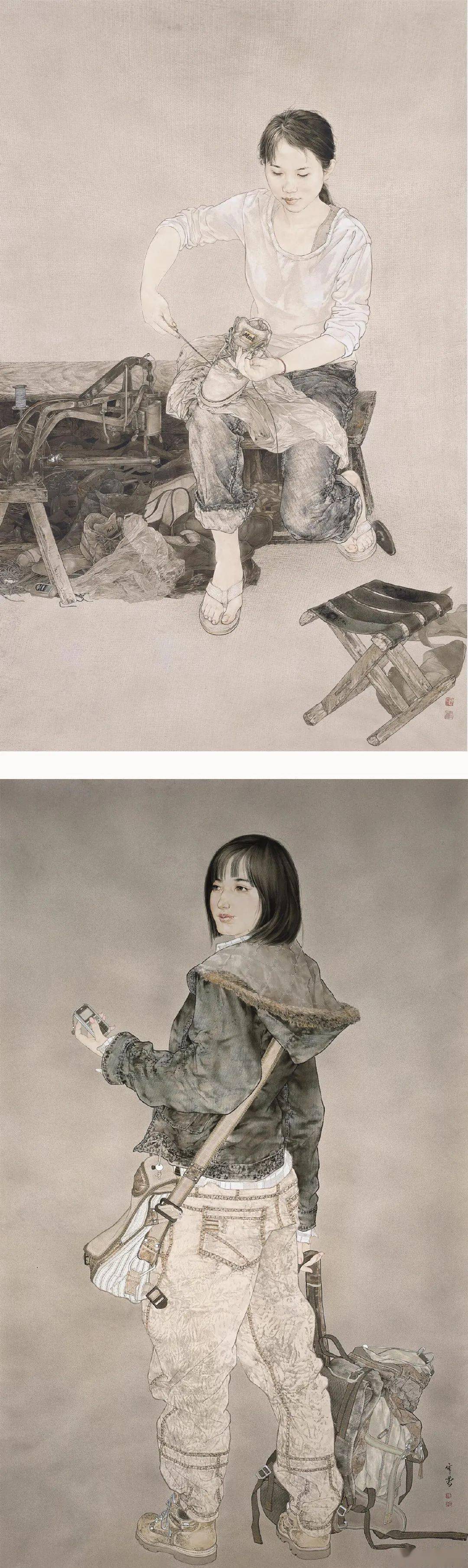 中国最顶级的美女工笔画家作品尽显少女360度极致柔美很惊艳第一张就