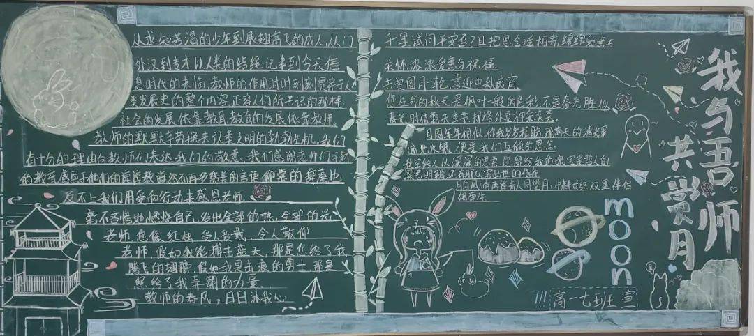 我与吾师共赏月——记高一年级9月份主题黑板报评比大赛