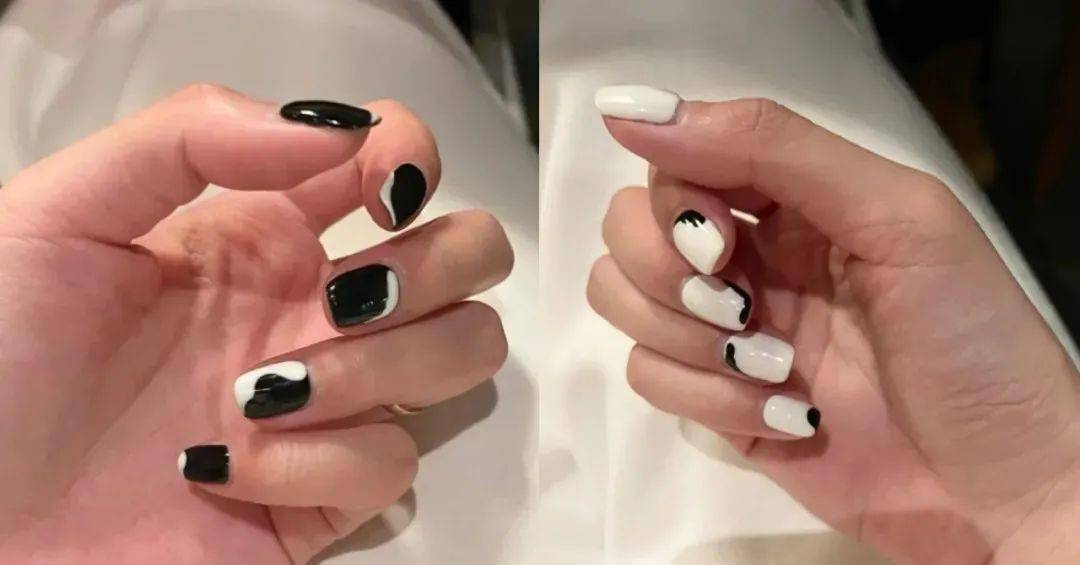 丝带|高级感甜酷甜酷的暗黑系美甲丨涂上你就是最酷的girl！