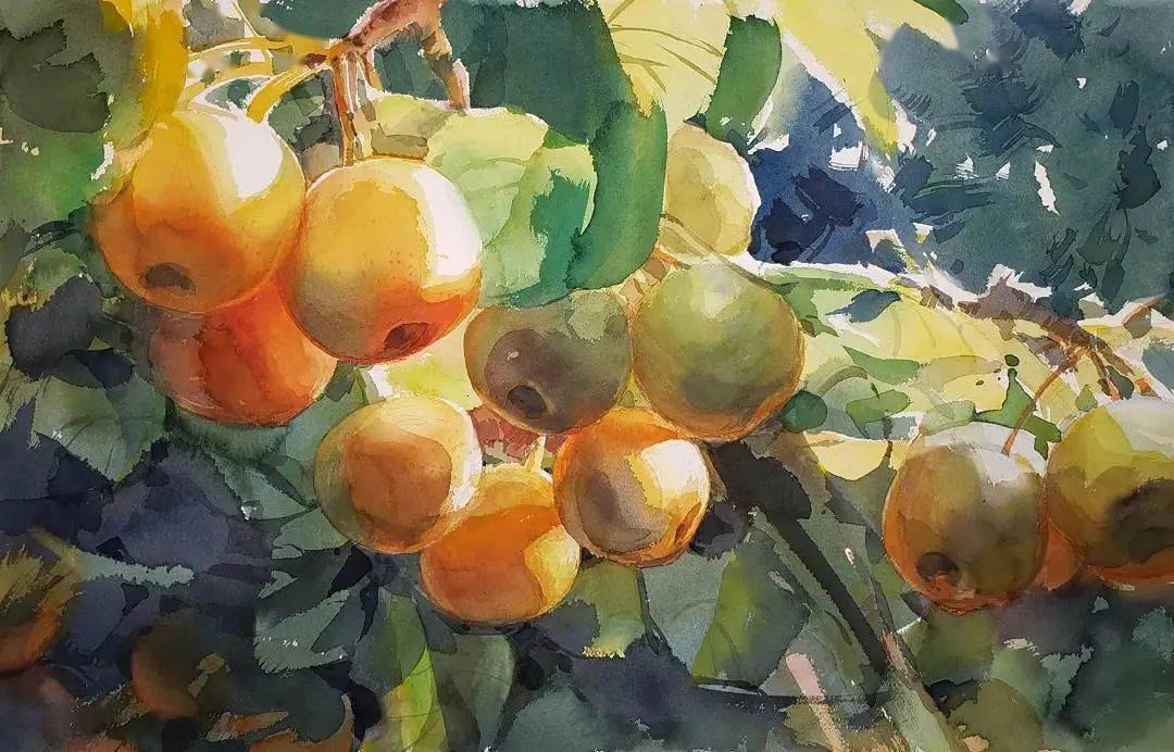 从迪士尼艺术家到水彩大师他画面的质感无人能敌这秋天美景这花卉太