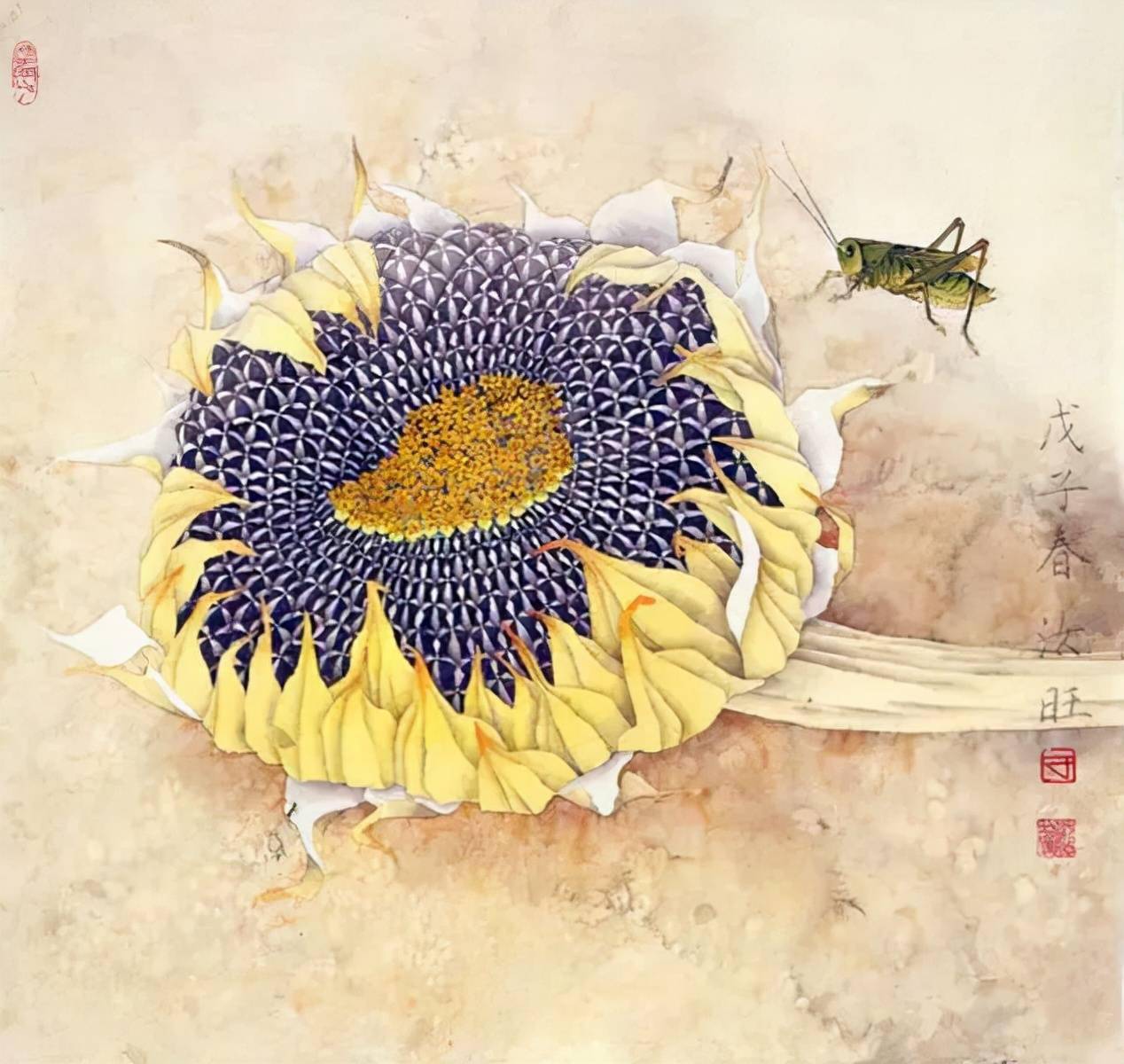 独特的向日葵艺术风格,韵律天成