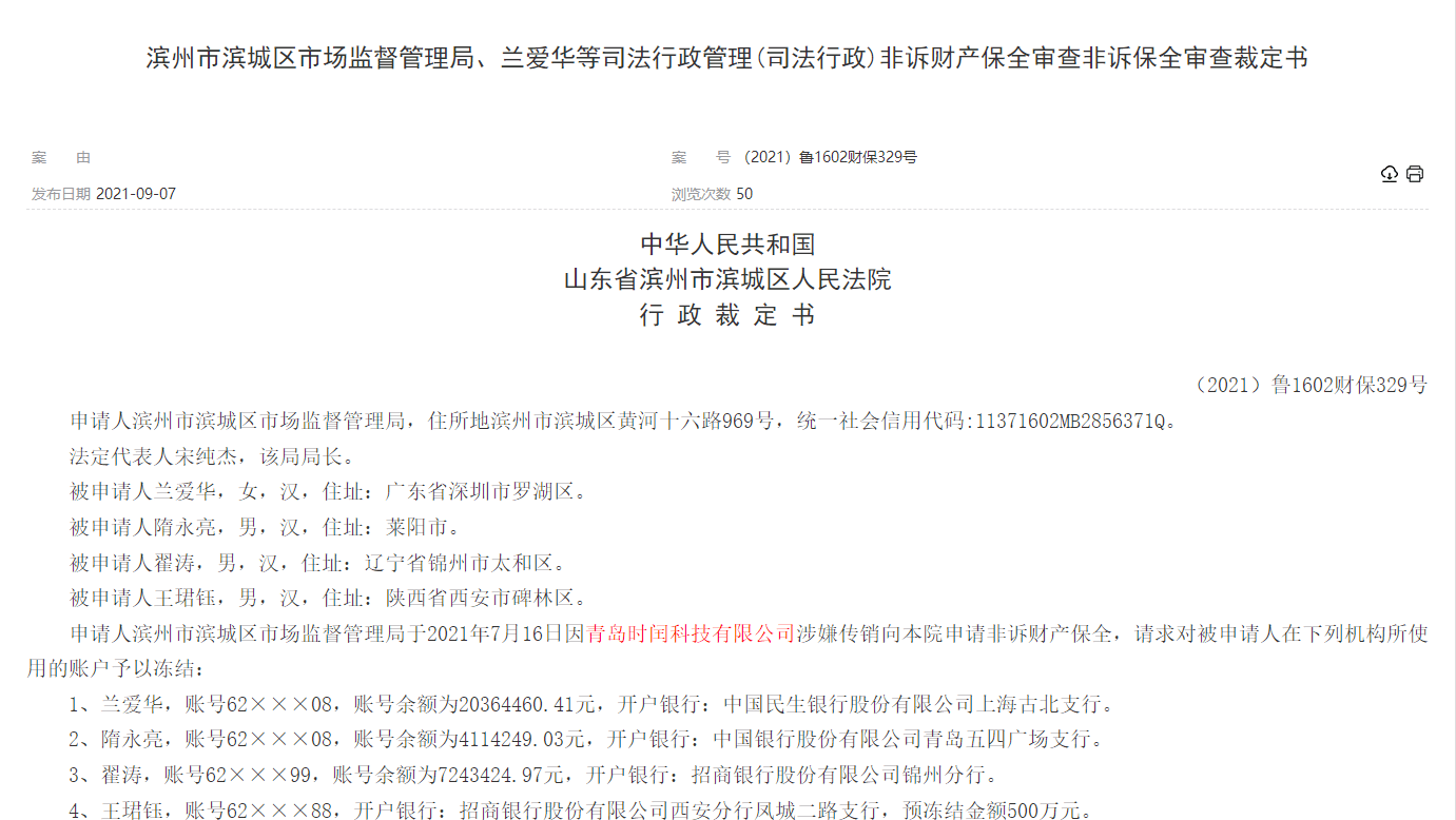 时闰科技涉嫌传销被查 刘嘉玲、熊黛林等明星曾代言(图1)