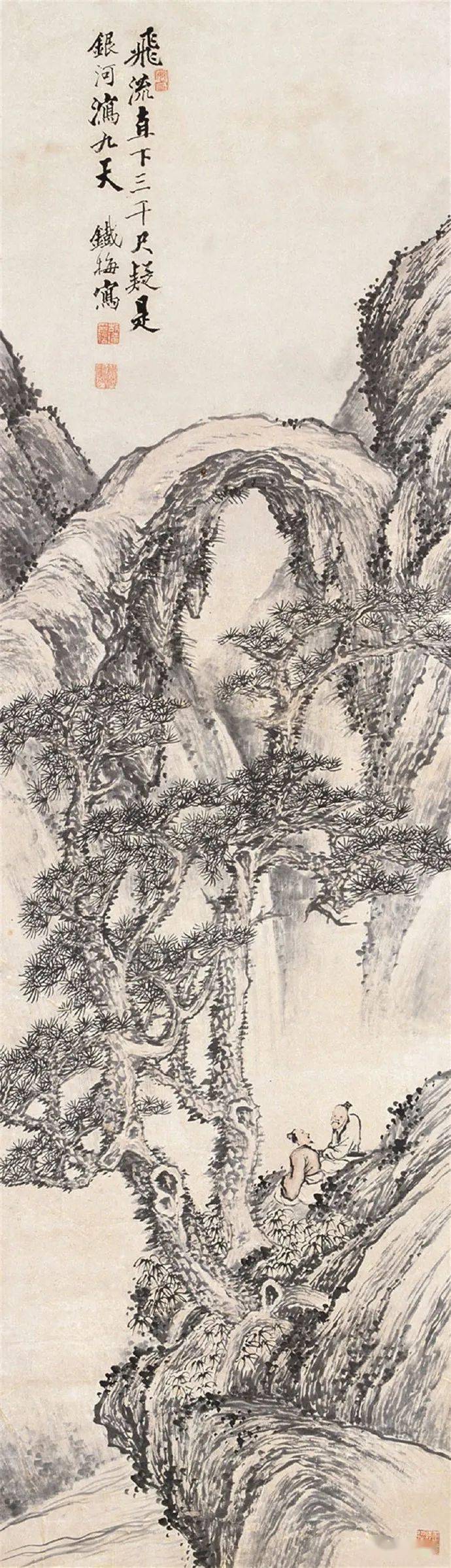 名品视界晚清画家胡铁梅的山水画欣赏一