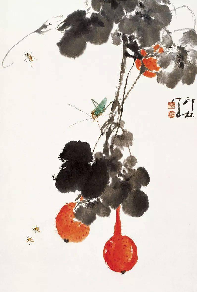 萧朗国画 | 小写意花鸟作品欣赏_葡萄