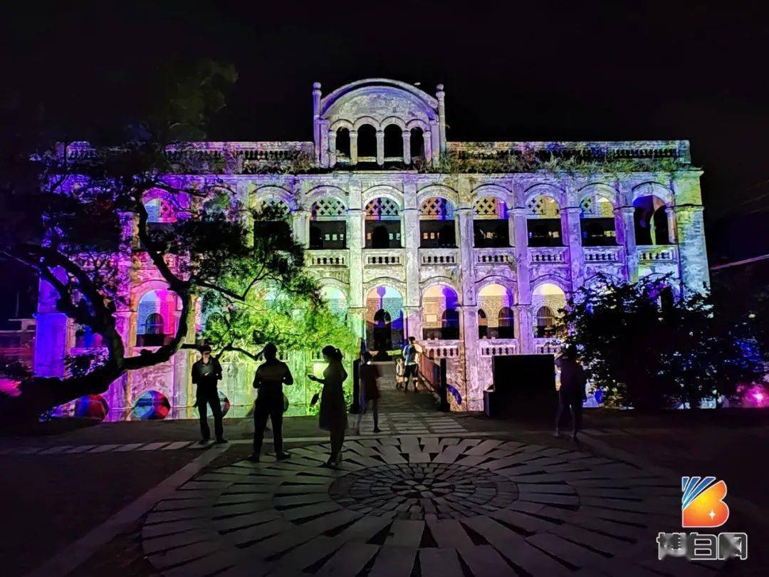 首次亮灯!100多年历史的博白大平坡水楼夜景美爆了