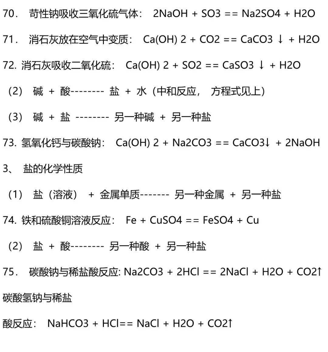 考试必备 初中化学方程式大全 相关知识点总结 诗意信息网