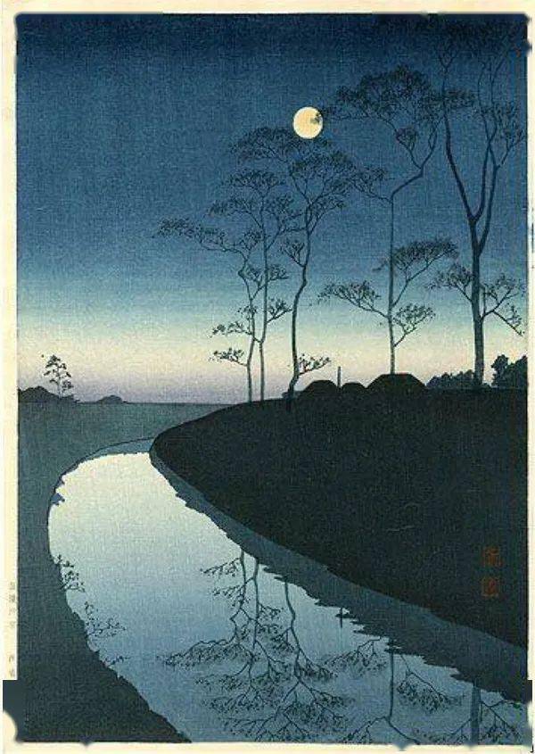 绘画| 滟滟随波千万里,何处春江无月明._浮世绘