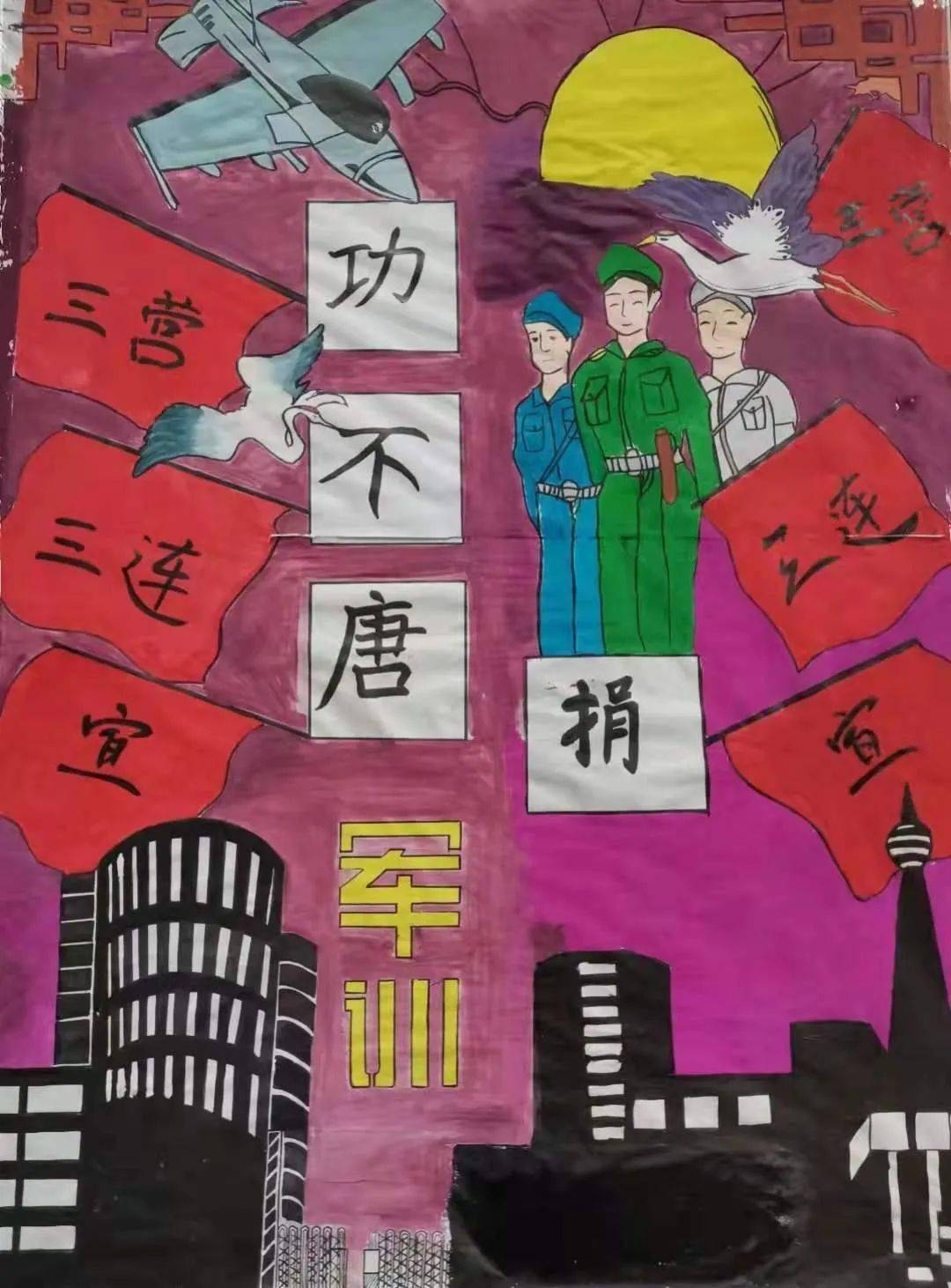 票选宁萌手绘军训展板,谁将c位出道?_宁大人