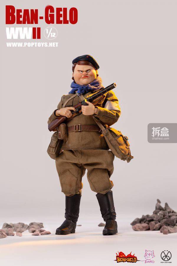 poptoys112大头兵第六弹歪打正着可动人偶兵人场景地台