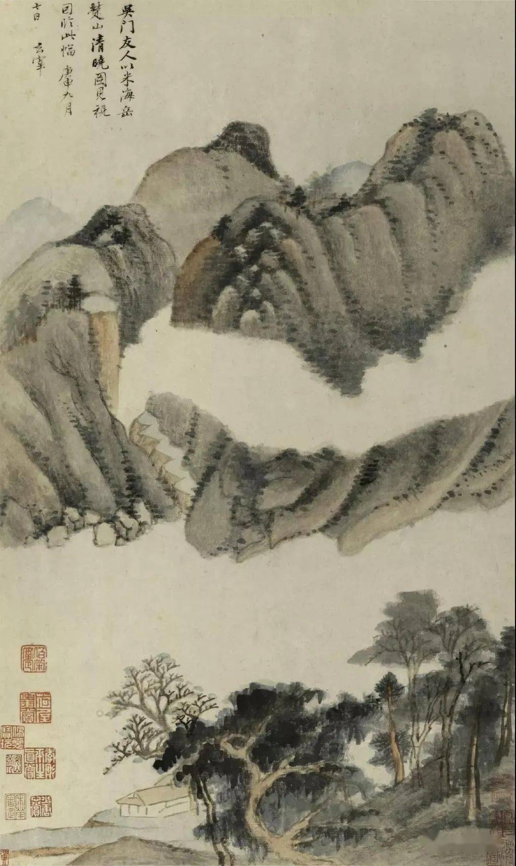 上海博物馆藏董其昌 秋兴八景图册之一 上海博物馆藏董其昌 西山秋色
