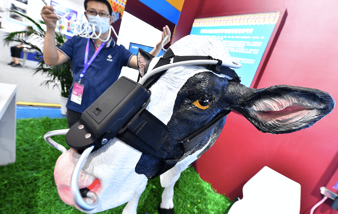 中关村|机器人书法创作！中关村论坛上“专精特新”展品吸睛